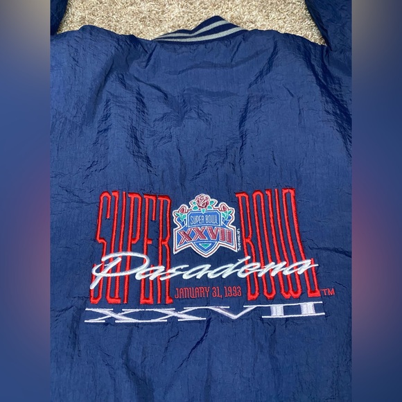 Vintage Logo 7 90’s Super Bowl XXVII Cowboys vs Bills Puffer Jacket Men Sz Large - Picture 8 of 14